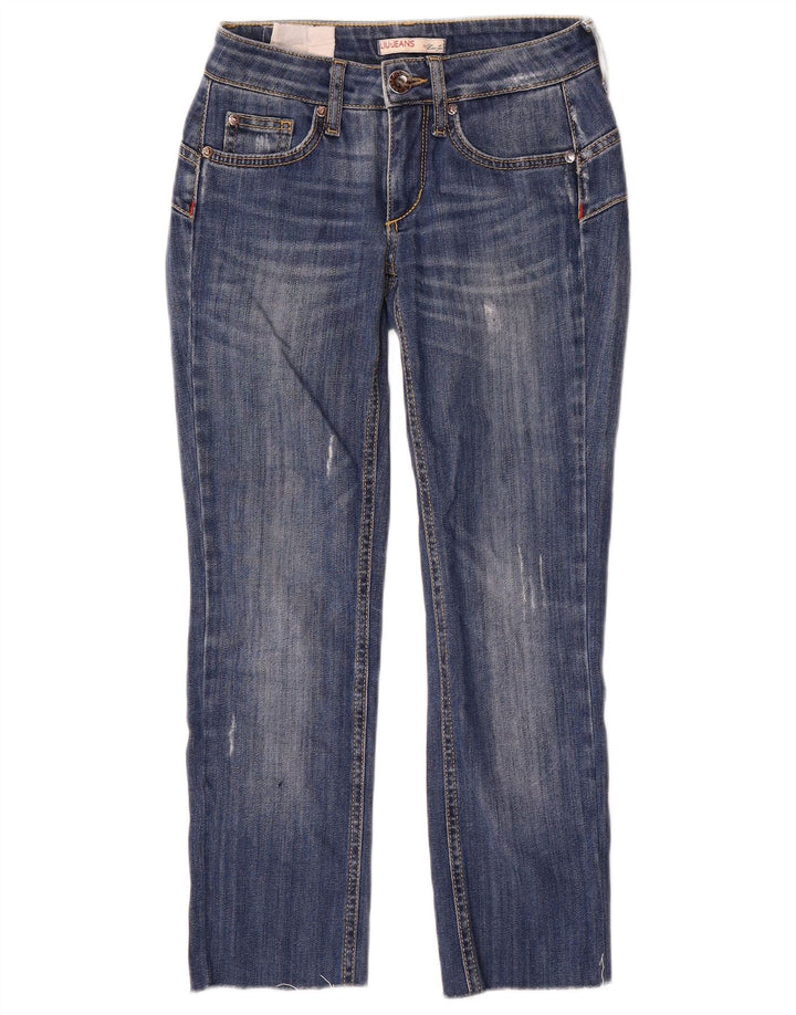 Liu Jo Kvinders Distressed Cropped Jeans W24 L24 Blå