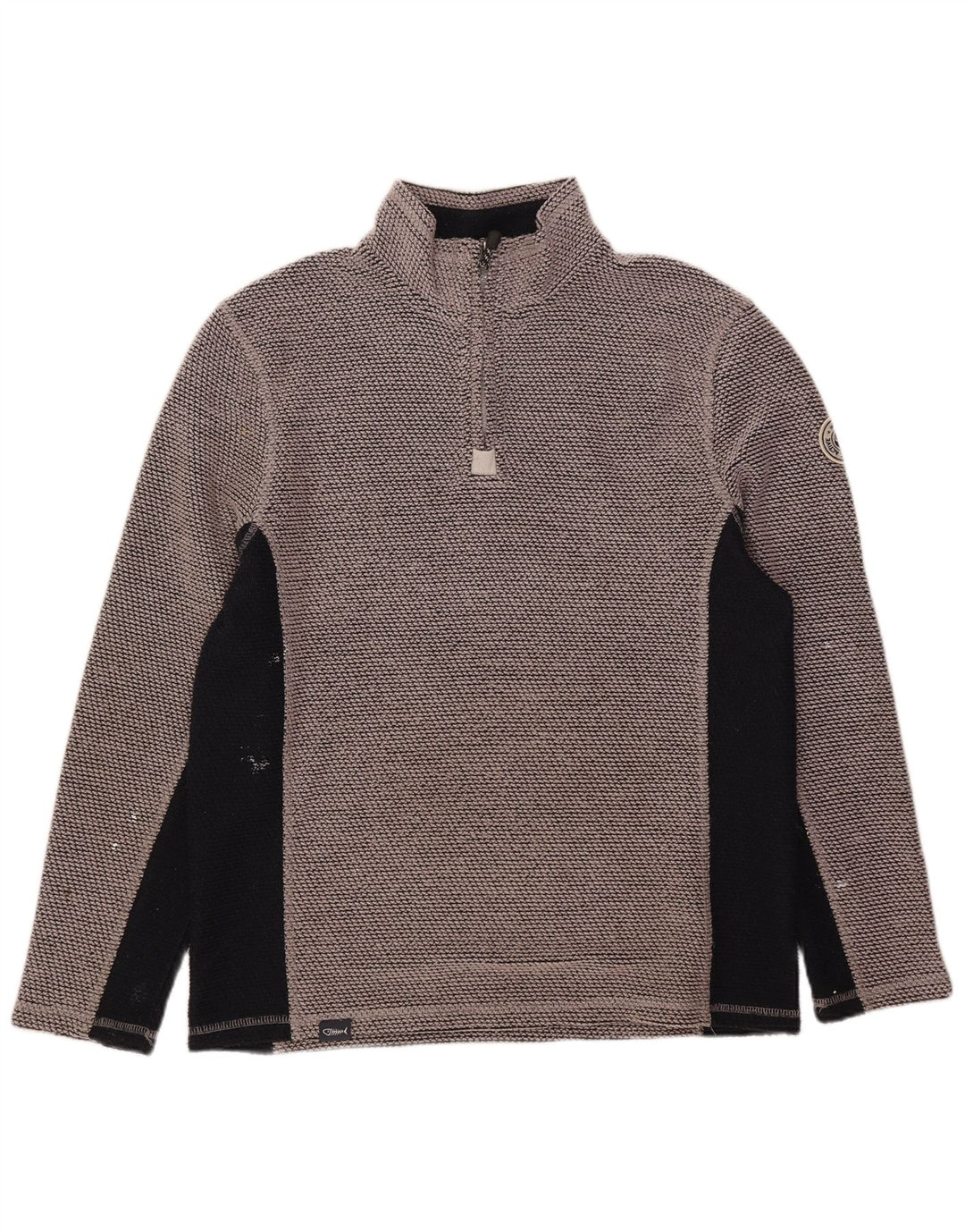 Weird Fish Herre Grafisk Zip Neck Sweatshirt Jumper Medium Grey Colourblock