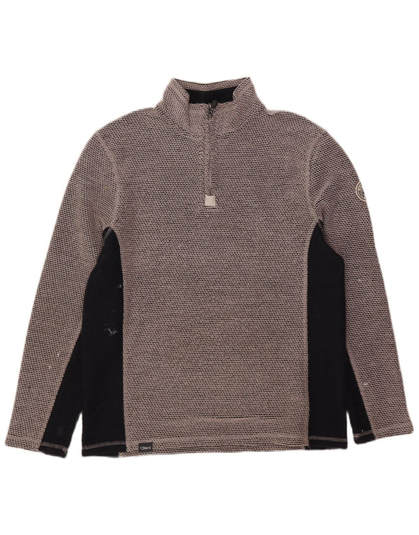 Weird Fish Herre Grafisk Zip Neck Sweatshirt Jumper Medium Grey Colourblock