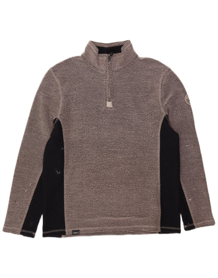 Weird Fish Herre Grafisk Zip Neck Sweatshirt Jumper Medium Grey Colourblock