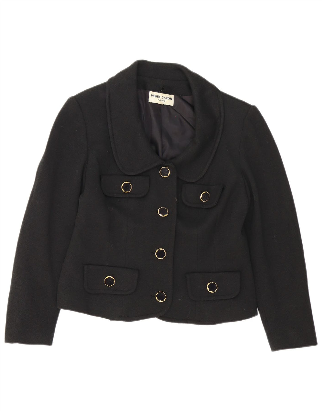 Pierre Cardin Dame 4-knaps blazerjakke IT 46 Stor sort uld