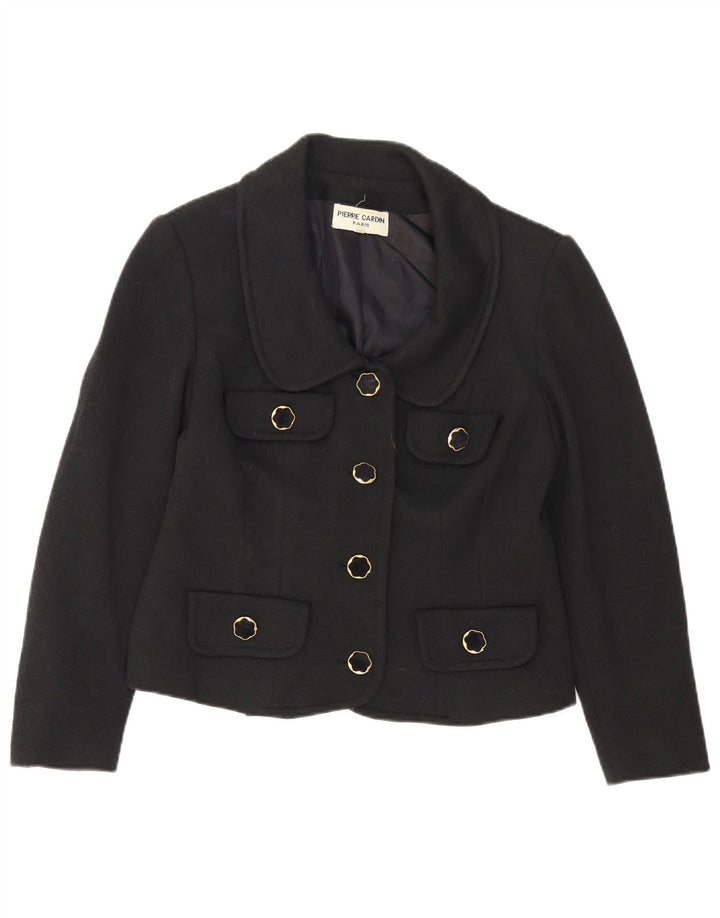 Pierre Cardin Dame 4-knaps blazerjakke IT 46 Stor sort uld