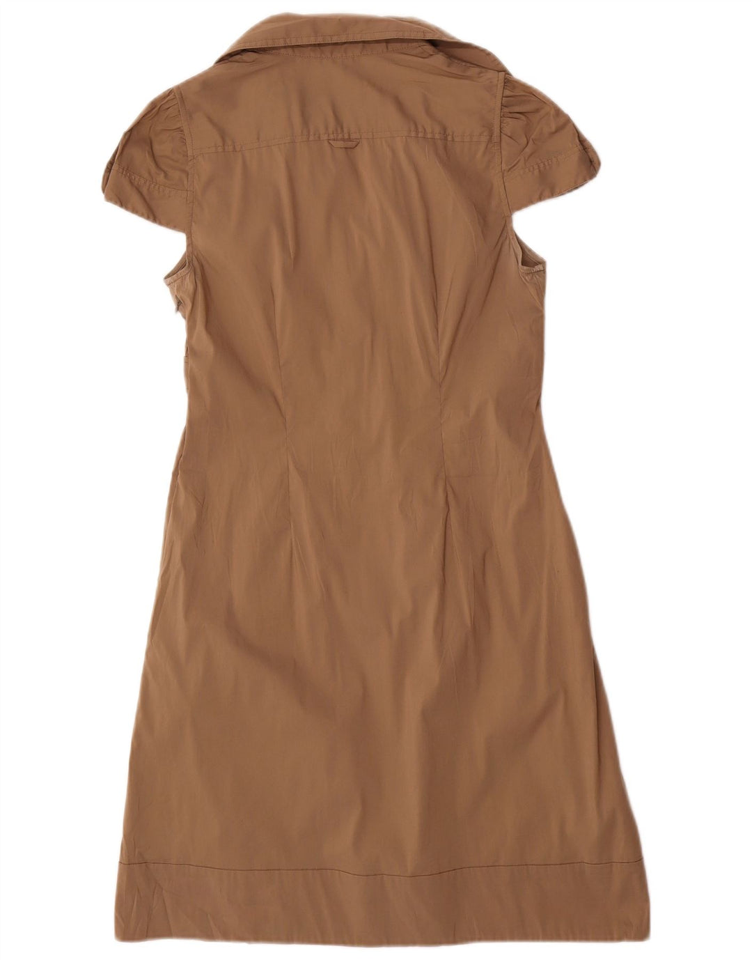 BCBGMAXAZRIA Dame A-Line Kjole UK 12 Medium Beige Bomuld