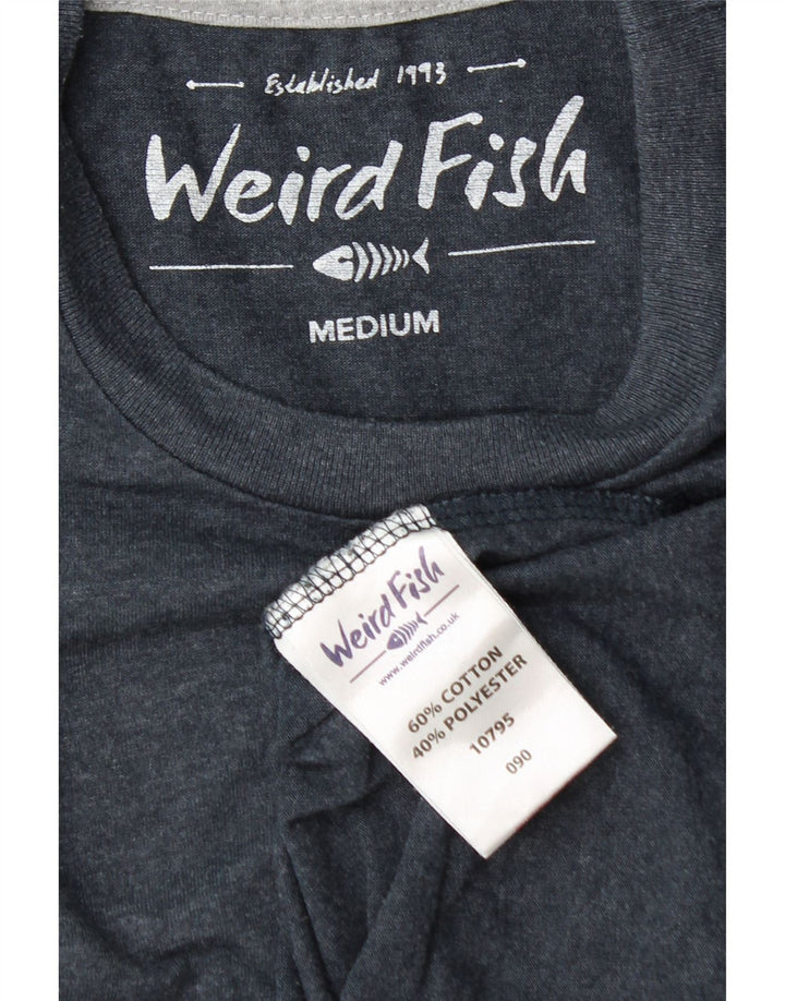 Weird Fish Herre T-Shirt Top Medium Marineblå Bomuld