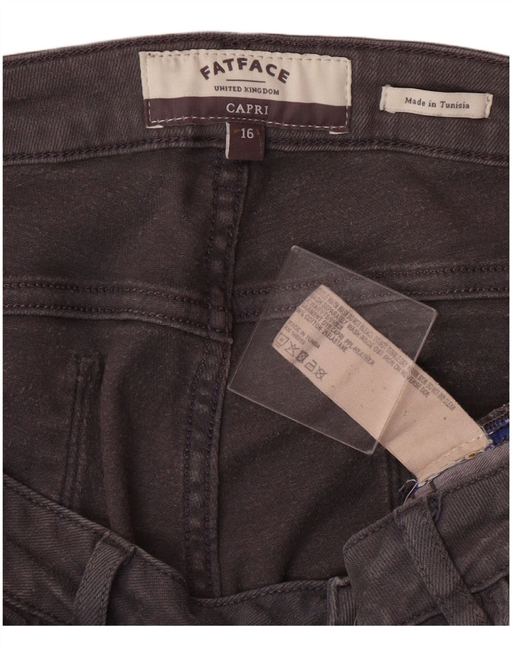 FAT FACE Dame Capri Jeans US 16 2XL W36 L24 Grå Bomuld