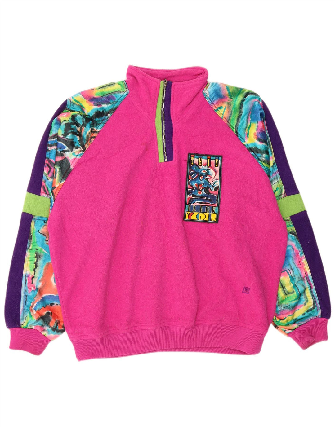 MASER M Oversized grafisk fleecetrøje til kvinder EU 40 Medium Pink