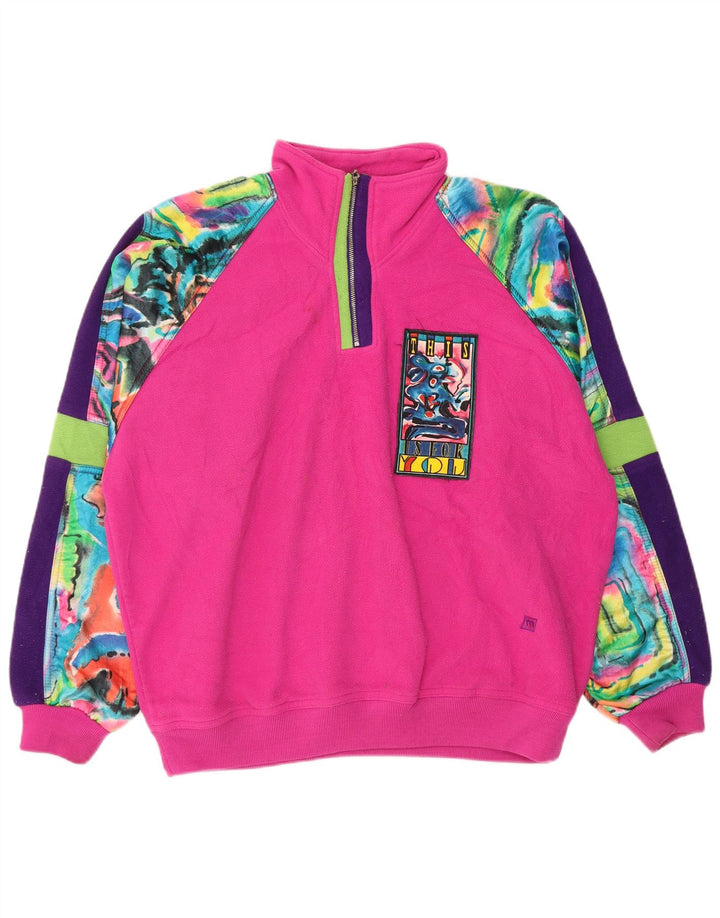 MASER M Oversized grafisk fleecetrøje til kvinder EU 40 Medium Pink