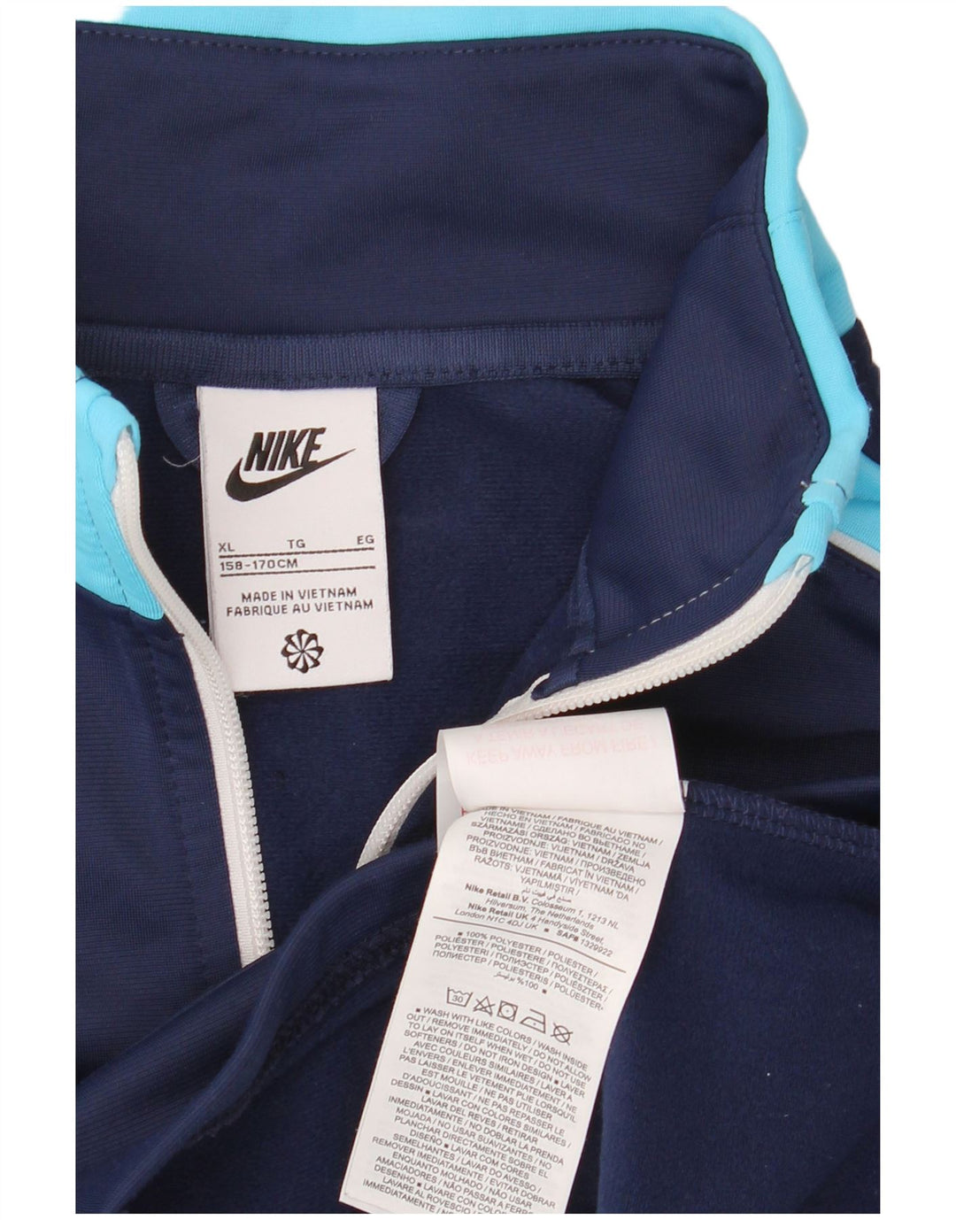 Nike træningsdragt topjakke til drenge 13-14 år XL Marineblå Colourblock