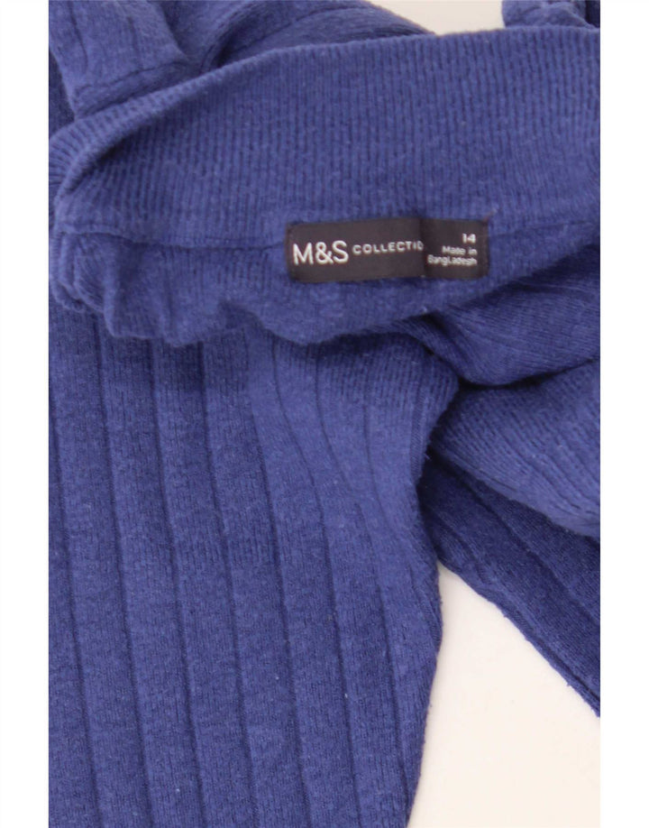 Marks & Spencer Dame Turtle Neck Jumper Sweater UK 14 Medium Blue