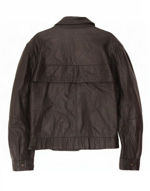 Vintage Mens Leather Jacket IT 54 2XL Black