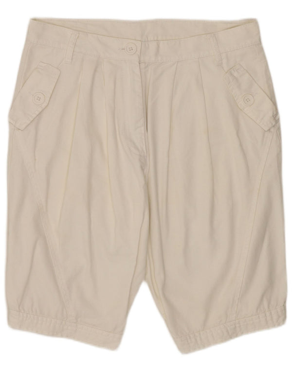 Benetton Womens Pegged Chino Shorts W30 Medium White Cotton