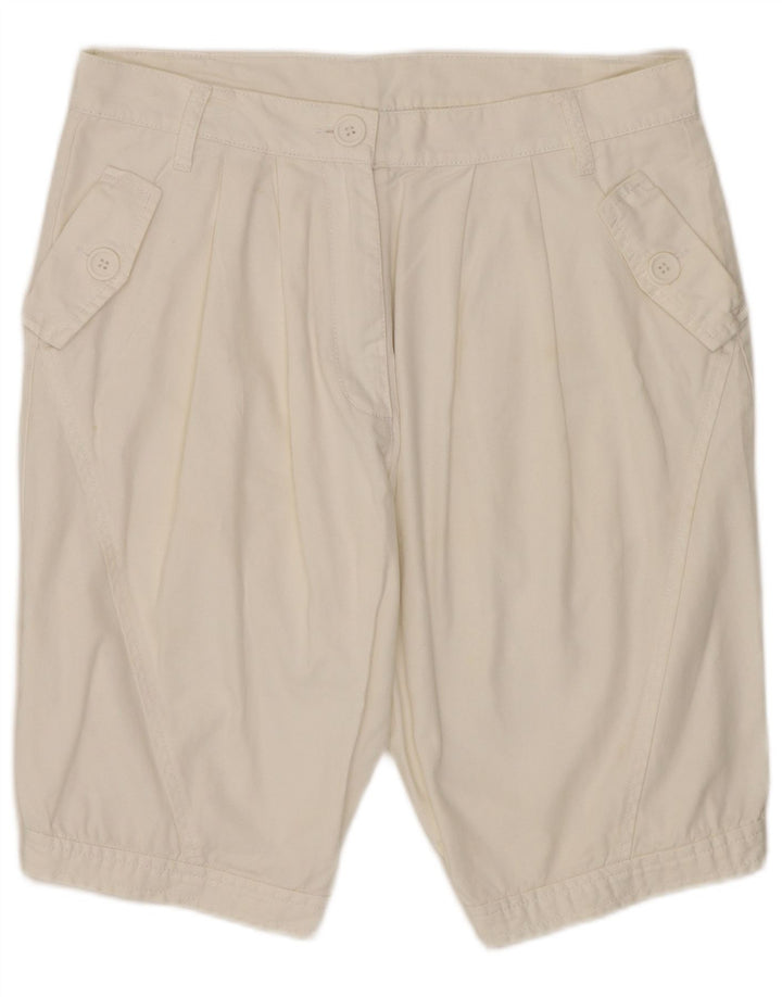 Benetton Womens Pegged Chino Shorts W30 Medium White Bomuld