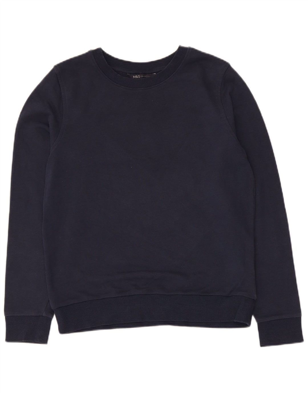 Marks & Spencer Dame Sweatshirt Jumper UK 10 Small Navy Blue Bomuld