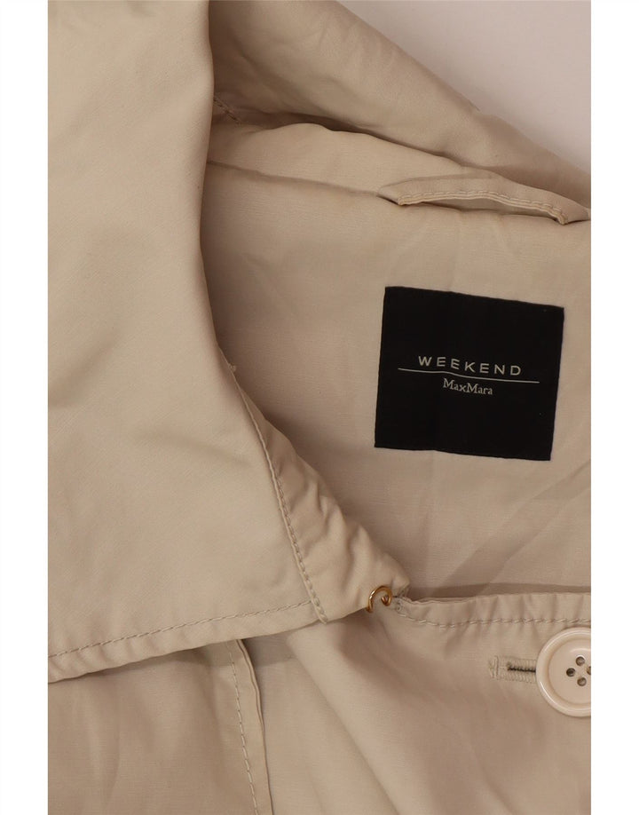 MAX MARA Dame Weekend Trench Coat UK 12 Medium Beige Bomuld Classic