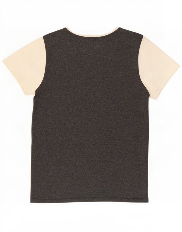 Armani Jeans Dame Slim T-Shirt Top UK 12 Medium Grey Colourblock