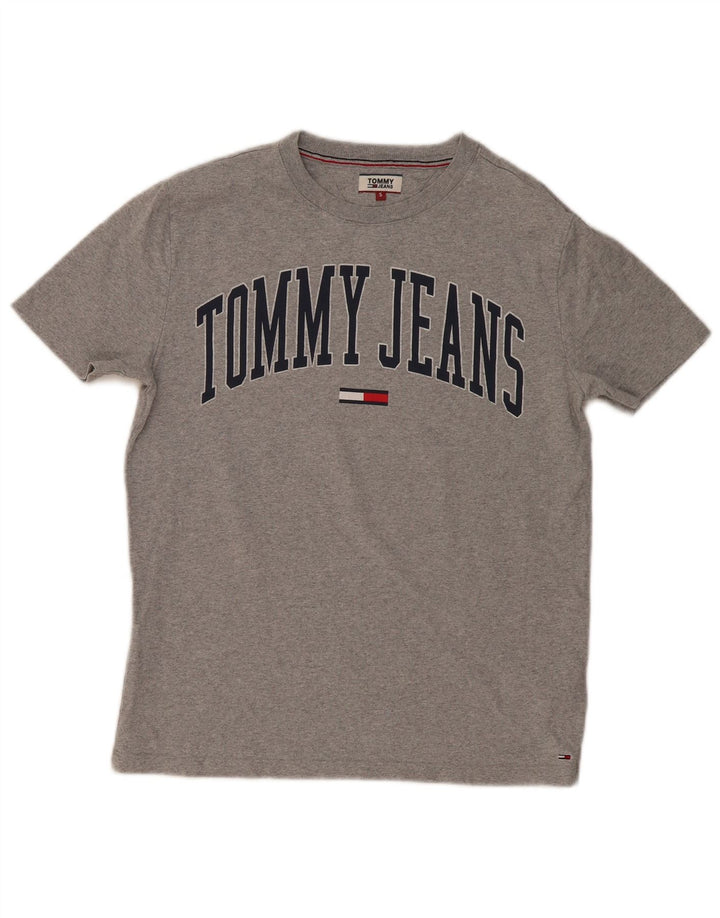 Tommy Hilfiger Herre Grafisk T-Shirt Top Lille Grå Bomuld