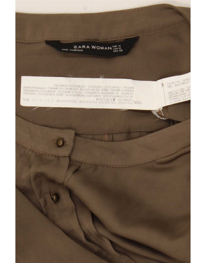Zara Dame Playsuit UK 14 Medium Khaki Polyester