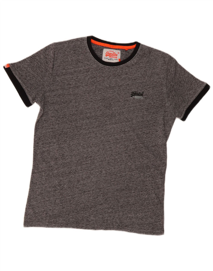 Superdry T-shirt top til mænd, stor grå flækket