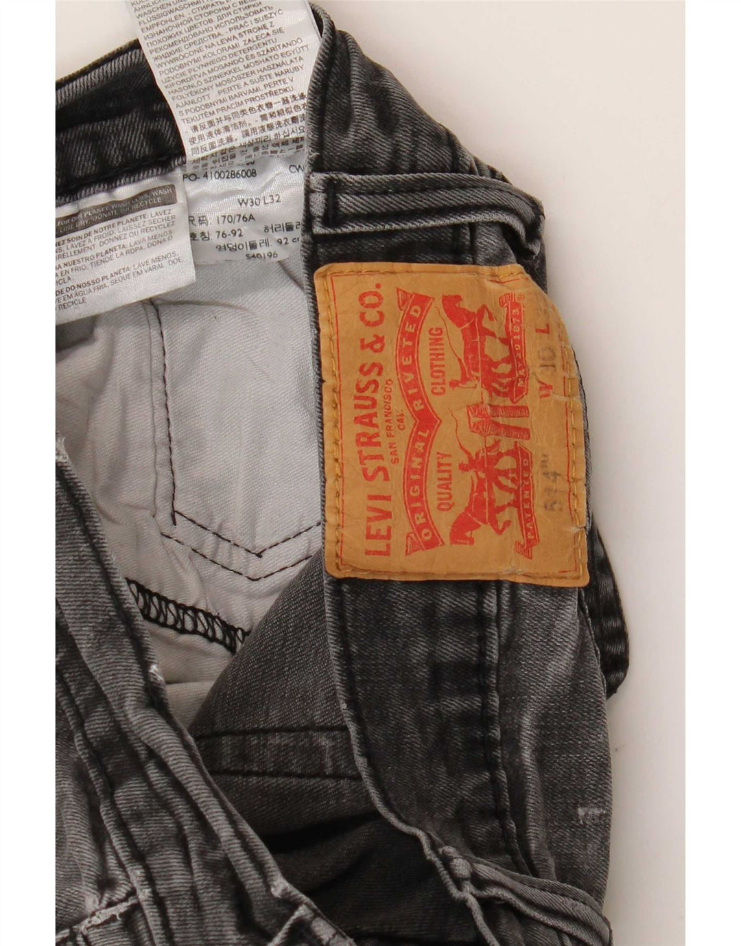 Levi's Herre 514 Straight Jeans W30 L32 Grå Bomuld