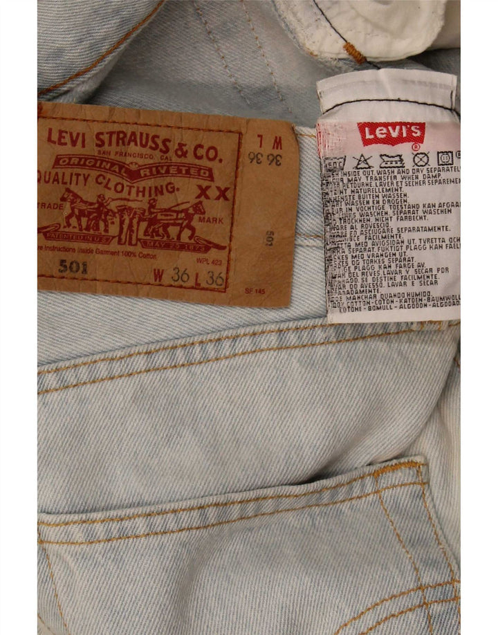 Levi's Herre 501 lige jeans W36 L32 blå bomuld