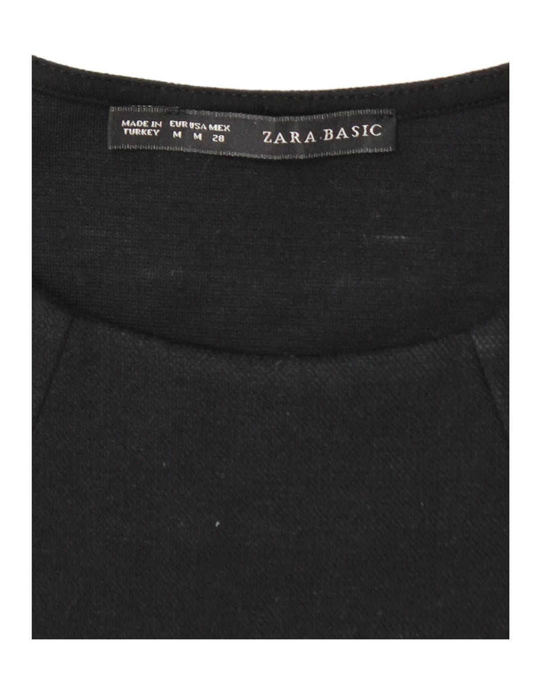 ZARA Womens Basic T-Shirt Top UK 12 Medium Black Vintage Zara and Second-Hand Zara from Messina Hembry 