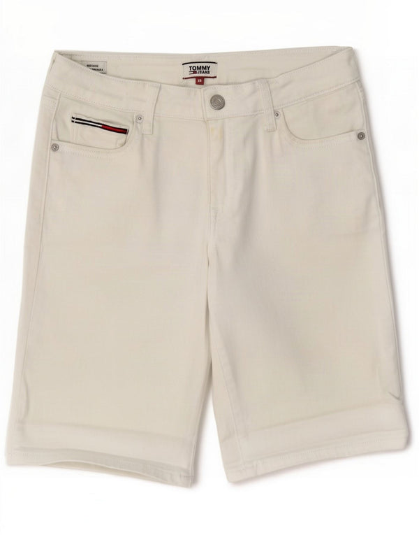 Tommy Hilfiger Womens Bermuda Mid Rise denimshorts Small W28 White Cotton