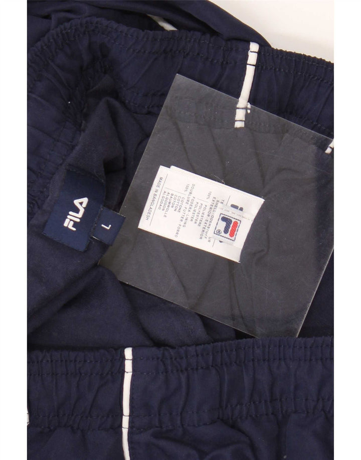 Fila Grafisk træningsdragt bukser til mænd Large Navy Blue Polyester