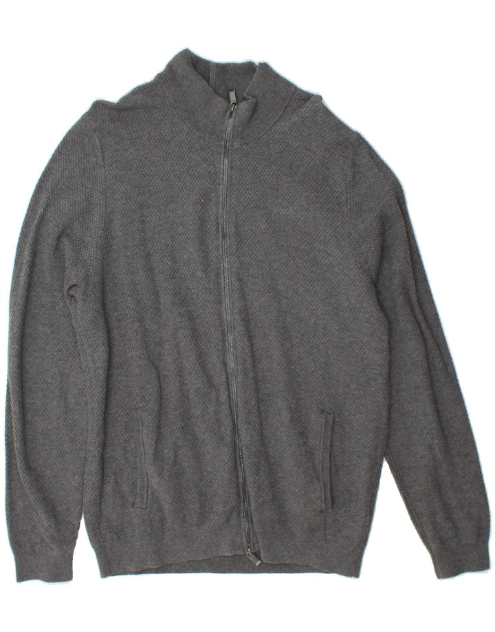 MASSIMO DUTTI Womens Cardigan Sweater UK 14 Large Grey Cotton Vintage Massimo Dutti and Second-Hand Massimo Dutti from Messina Hembry 