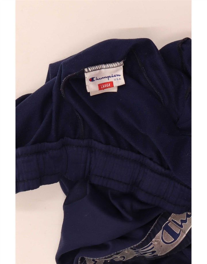 Champion Herre grafisk træningsdragt Bukser Large Navy Blue Colourblock