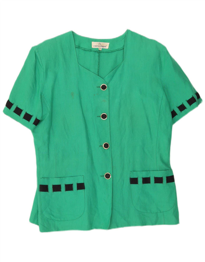 Carolina Pedrjoni Dame 4-knaps blazerjakke IT 48 XL Grøn Colourblock