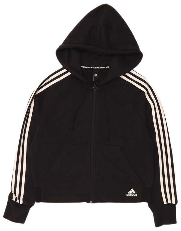 Adidas Dame Hættetrøje Sweater UK 12 Medium Sort Bomuld