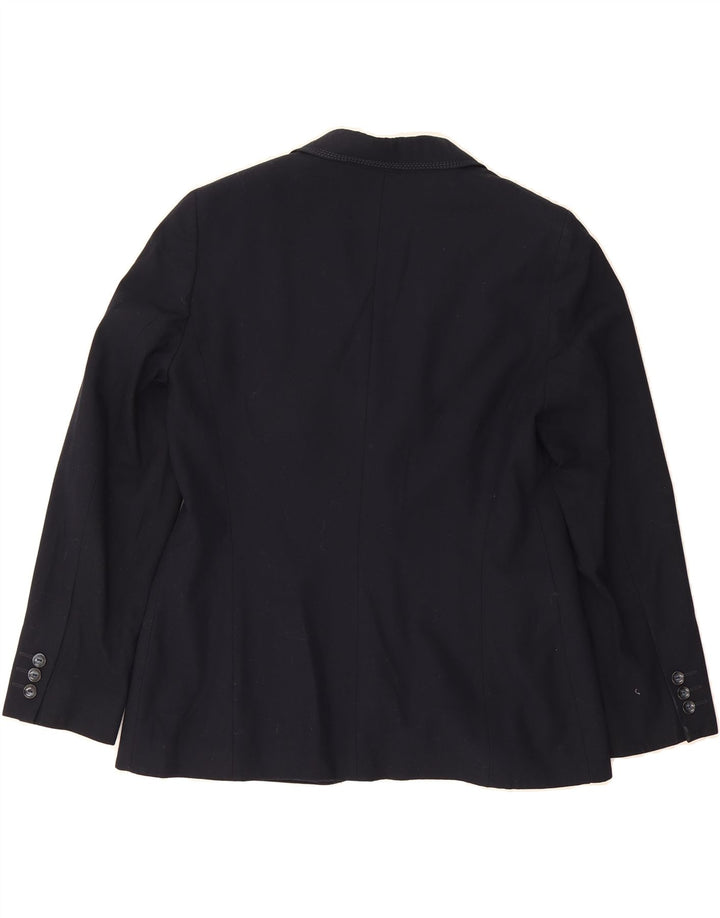 MARKS & SPENCER Womens 2 Button Blazer Jacket UK 14 Medium Navy Blue Vintage Marks & Spencer and Second-Hand Marks & Spencer from Messina Hembry 