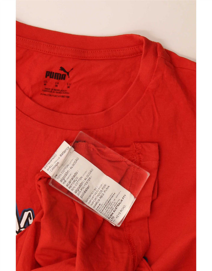 Puma Herre grafisk T-shirt Top Medium Rød Bomuld