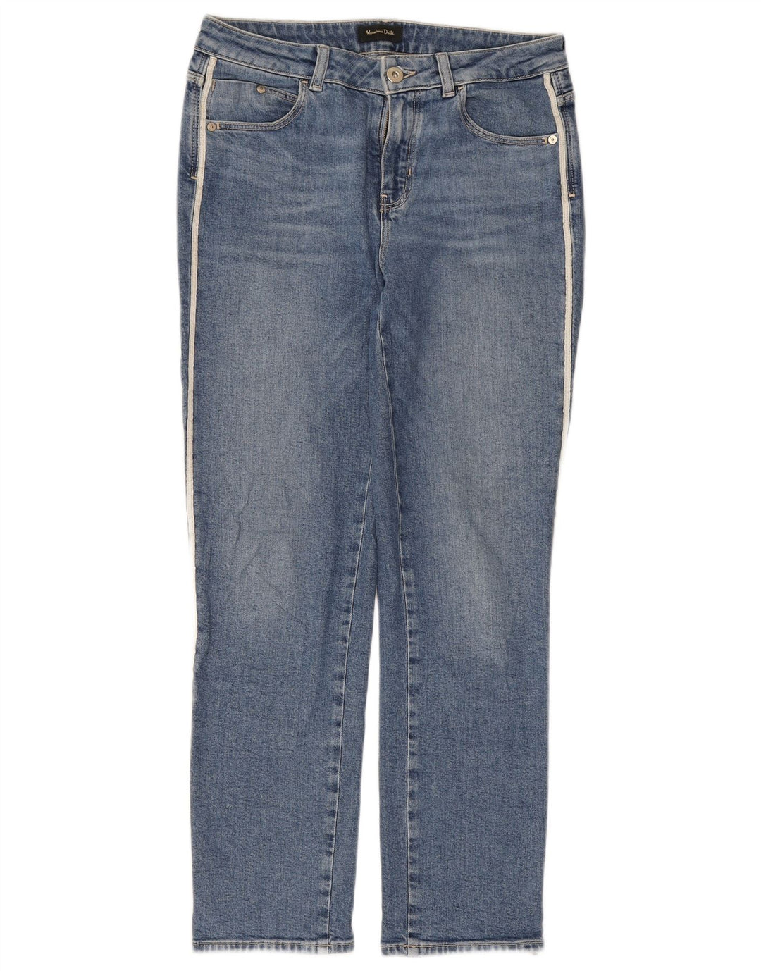 Massimo Dutti Dame Straight Jeans EU 38 Small W28 L27 Blå