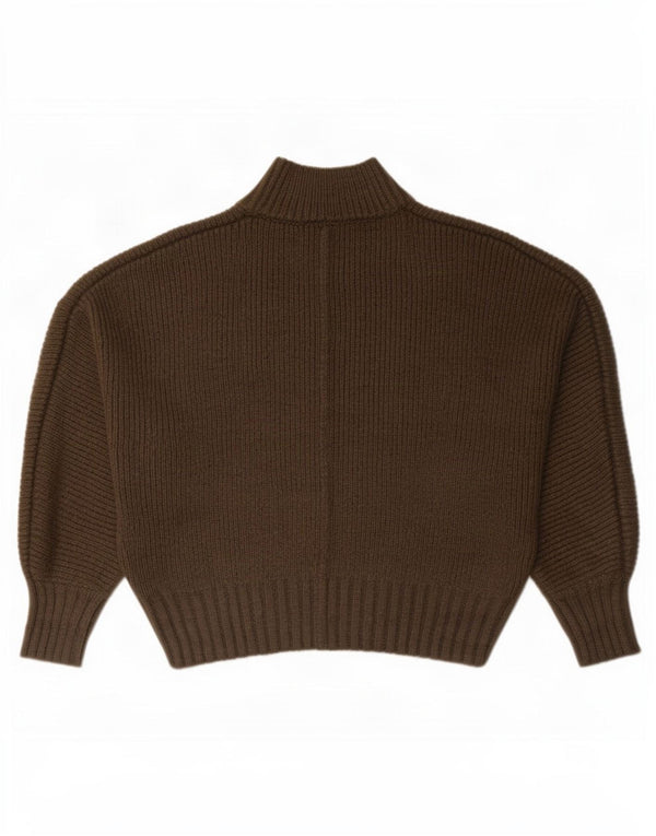 Zara Dame Oversized Turtle Neck Jumper Sweater UK 16 Large Khaki