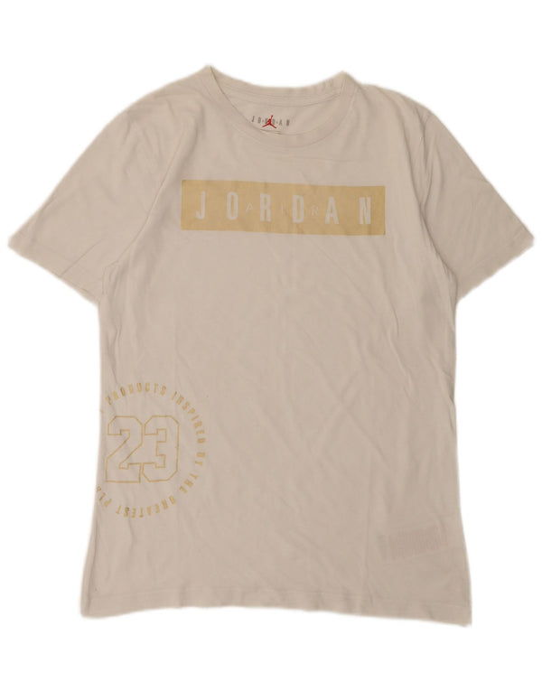 Jordan Boys Grafisk T-Shirt Top 13-14 år XL Hvid Bomuld