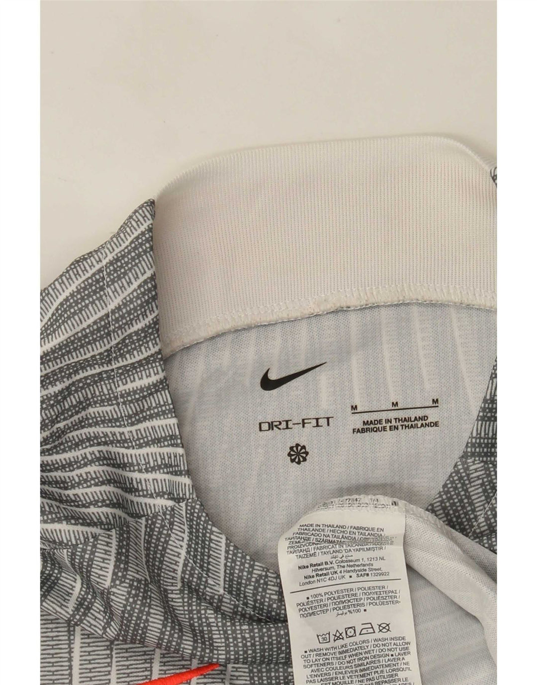 Nike T-shirt top mellem grå stribet polyester til mænd