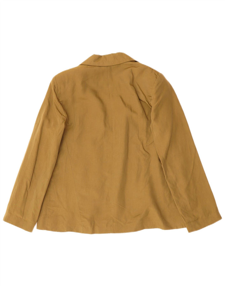 TOPSHOP Dame Oversized Open Blazer Jacket UK 10 Small Khaki Lyocell