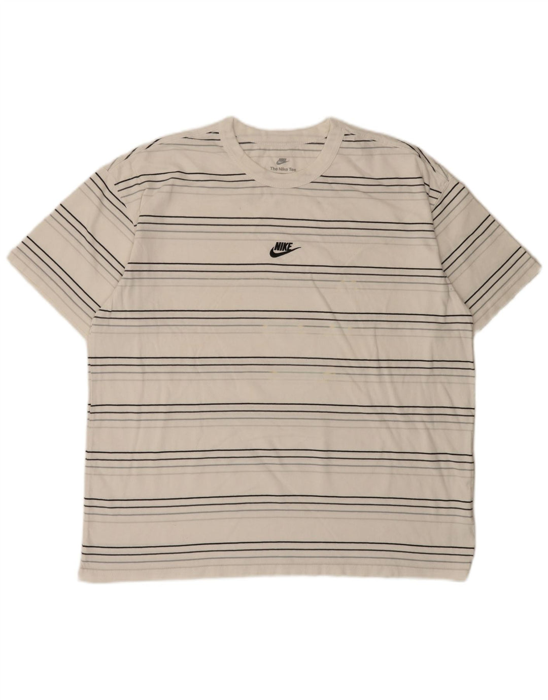 Nike Herre Loose Fit T-Shirt Top XL Hvidstribet bomuld