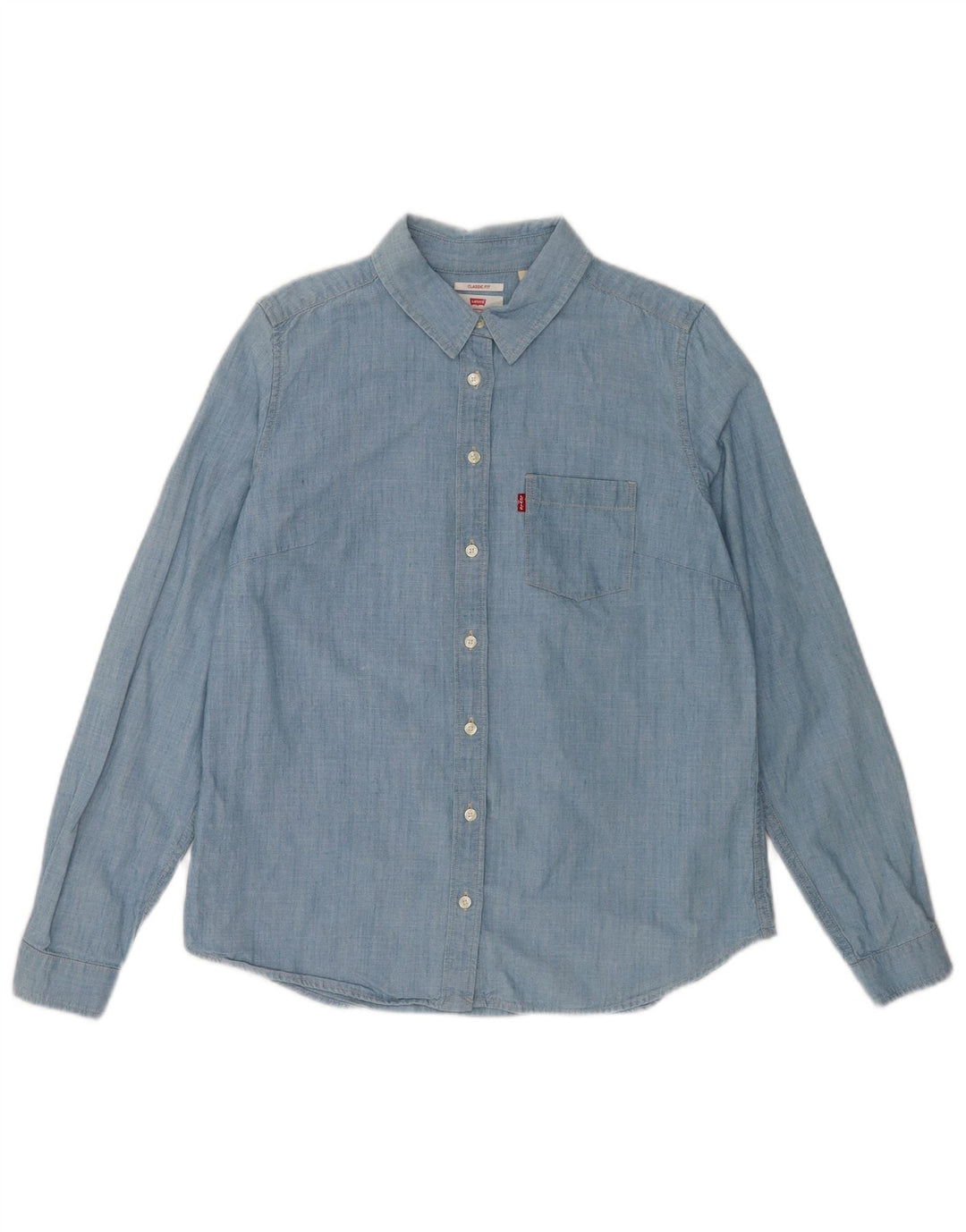 Levi's Womens Classic Fit skjorte UK 14 Medium Blue Cotton