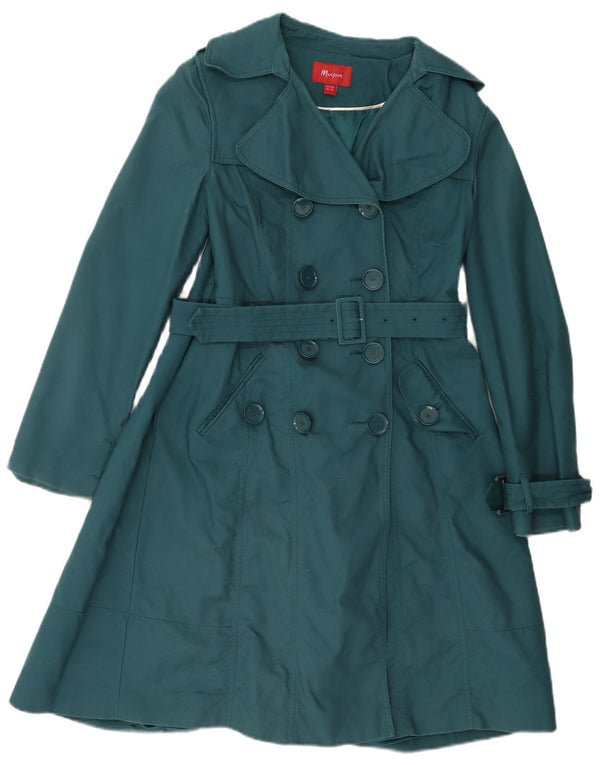 Monsoon Womens Trench Coat UK 10 Lille grøn bomuld