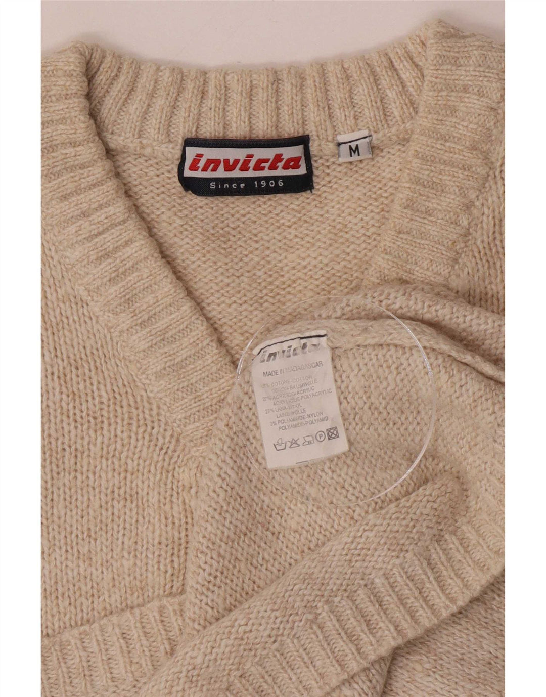Invicta Herre V-hals sweater Medium Beige Bomuld