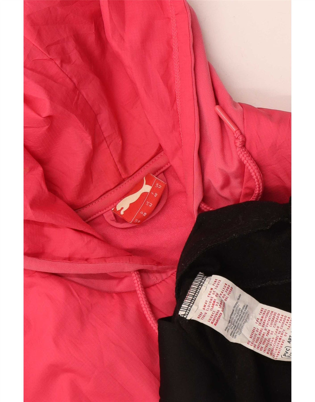 Puma hættetrøje til kvinder med lynlås UK 12 Medium Sort Colourblock Polyester