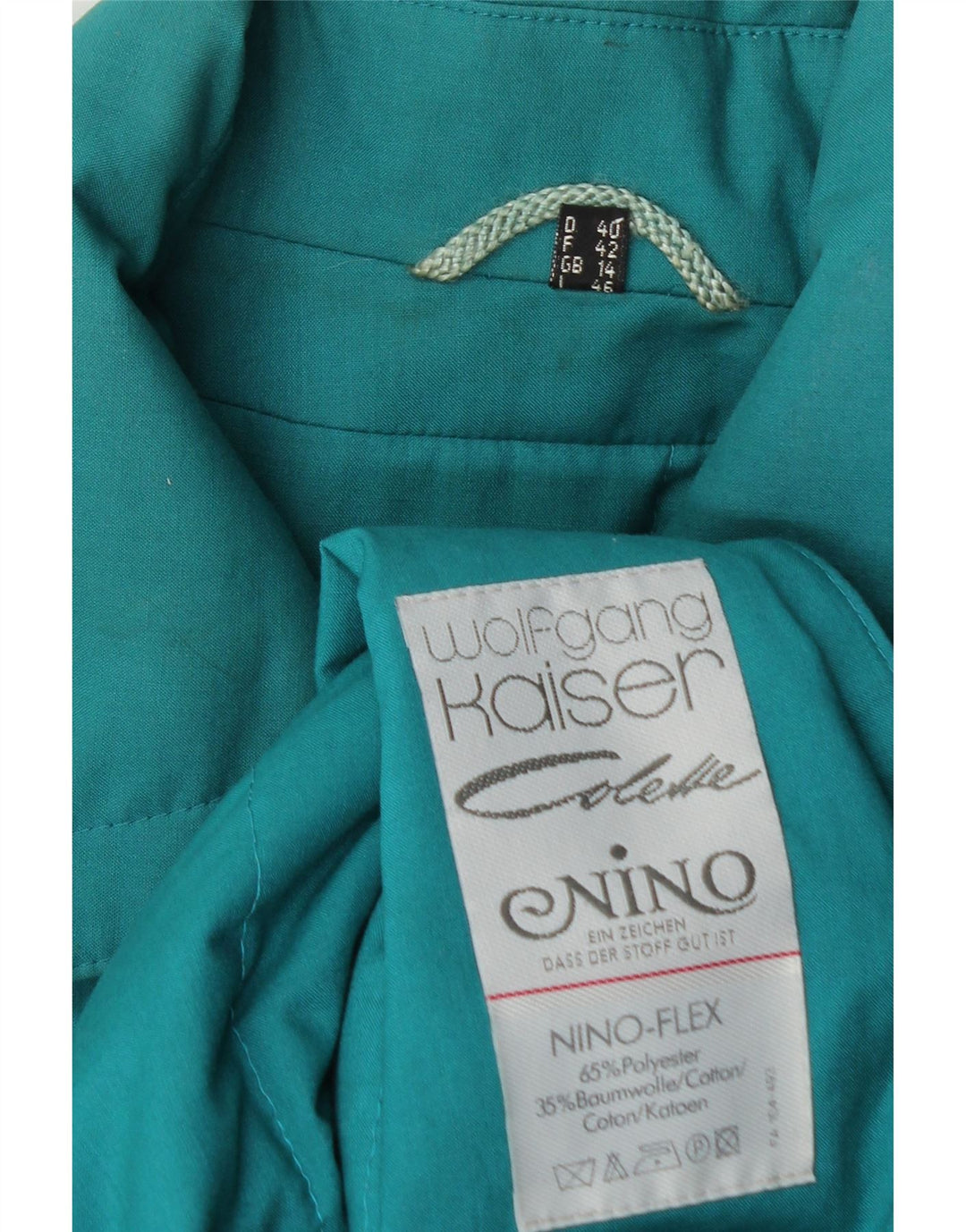 NINO Trench Coat til kvinder UK 14 Stor turkis polyester