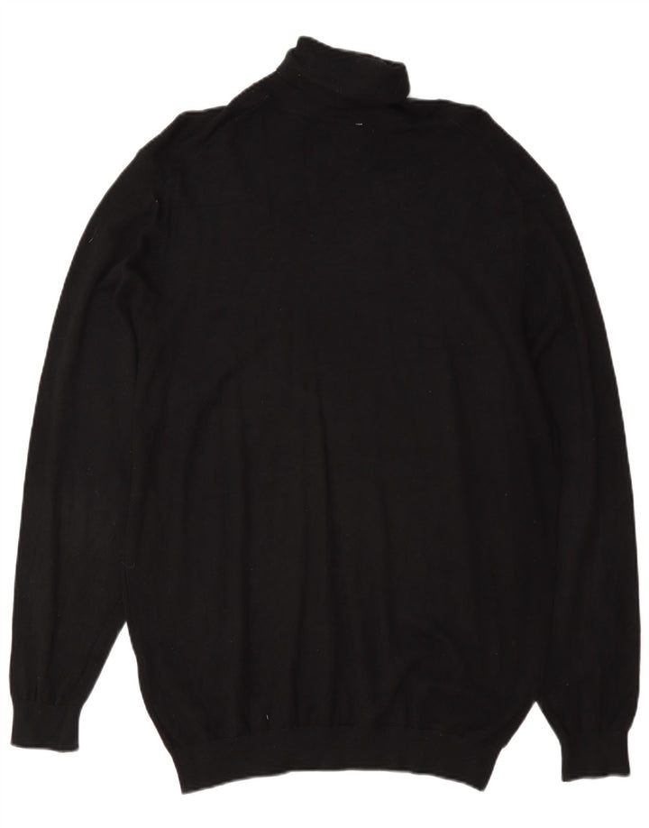 Zara Herre Rullehalstrøje Sweater Stor Sort Viscose
