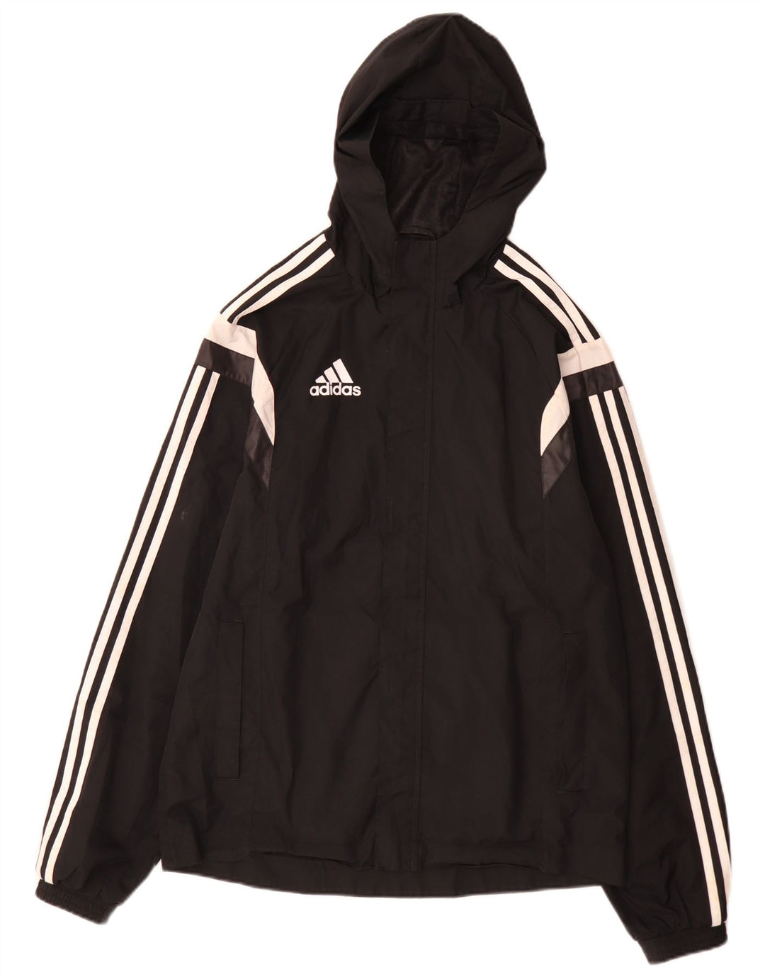 Adidas Regnjakke med hætte til mænd UK 36 Small Black Colourblock Polyester