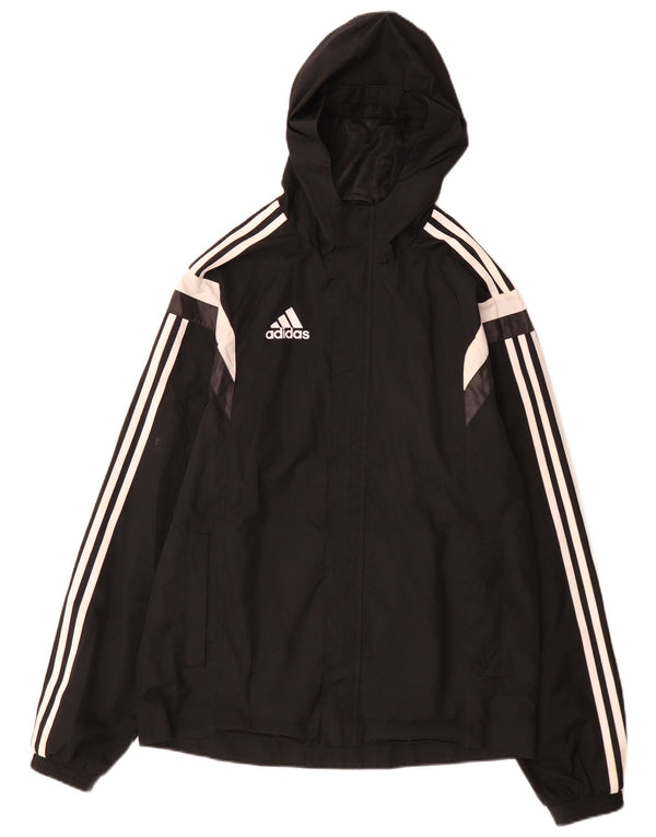 Adidas Regnjakke med hætte til mænd UK 36 Small Black Colourblock Polyester