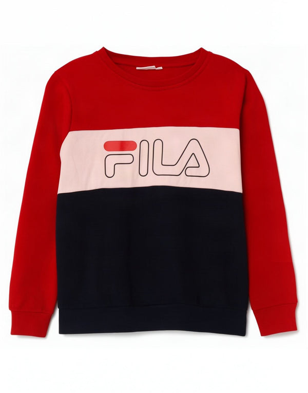Fila Dame Sweatshirt Jumper UK 14 Medium Flerfarvet Colourblock