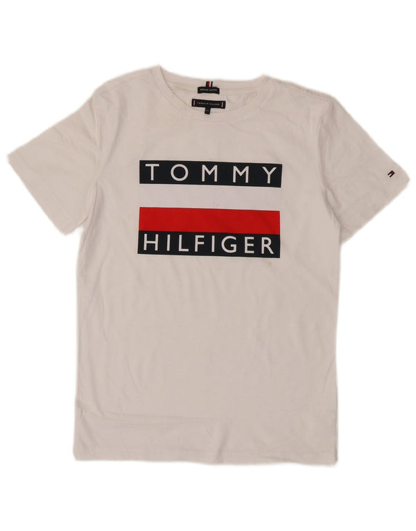 Tommy Hilfiger Boys Grafisk T-Shirt Top 13-14 år Hvid Colourblock
