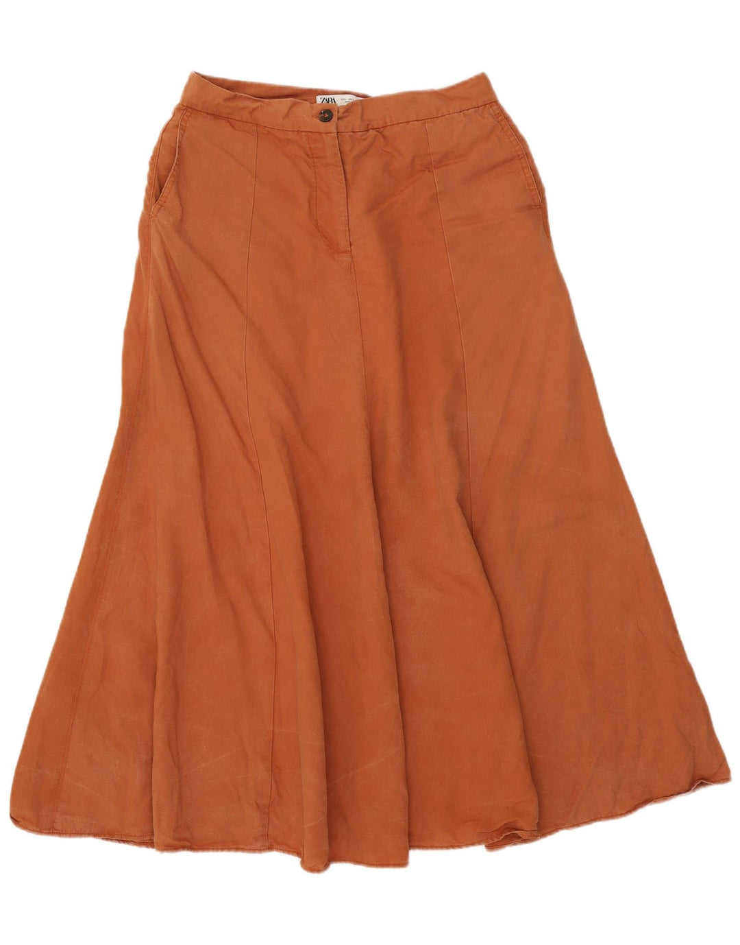 Zara Dame A-Line nederdel Stor W32 Brun Lyocell